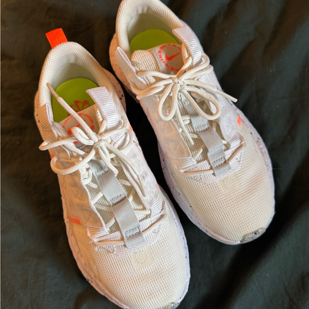 Nike White and Neon Orange Sneakers